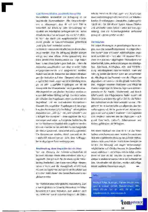 Vorschauseite 2: Erste grossflächige Messung der Mitarbeiterzufriedenheit