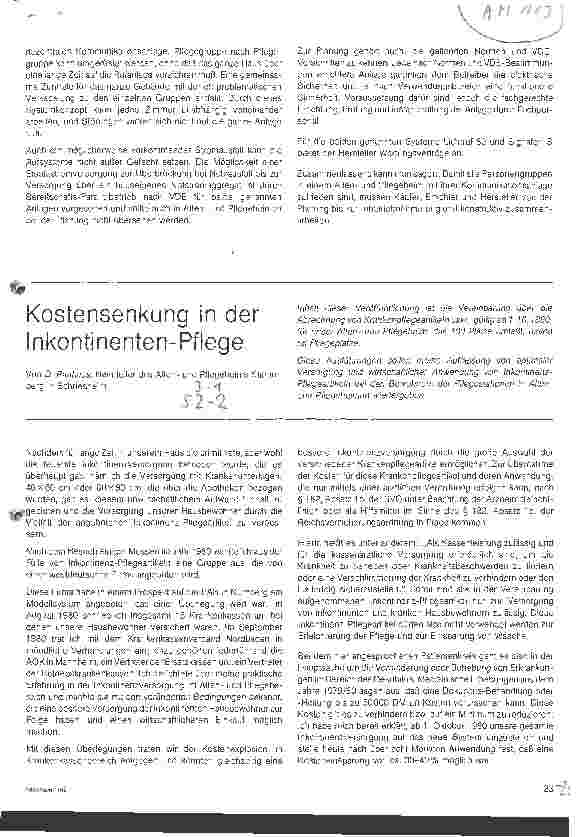 Vorschauseite 1: Kostensenkung in der Inkontinenten-Pflege