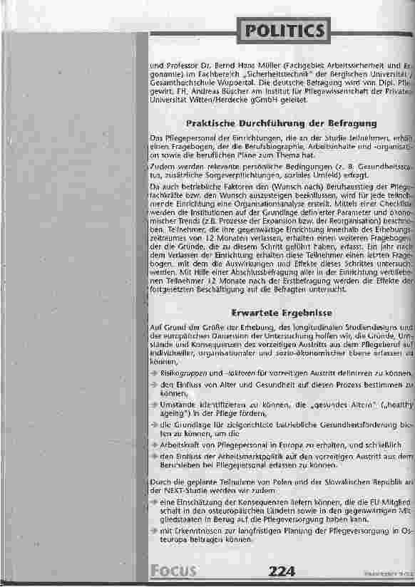 Vorschauseite 4: Vorzeitiger Berufsausstieg aus der Pflege in Deutschland - ein zunehmendes Problem für den Gesundheitsdienst