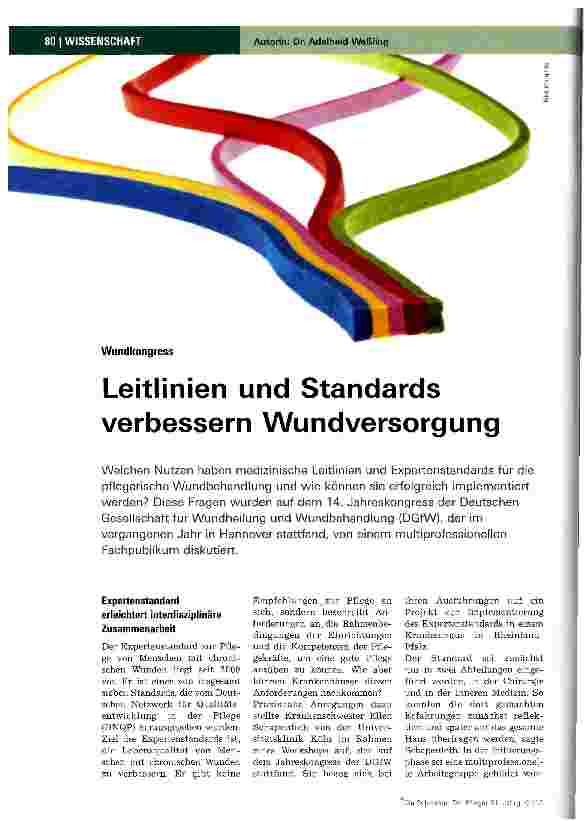 Vorschauseite 1: Leitlinien und Standards verbessern Wundversorgung