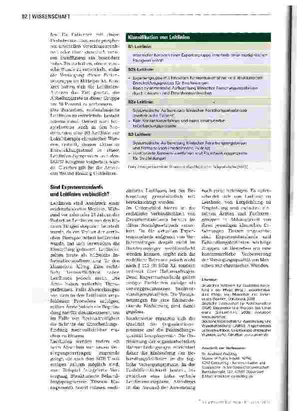 Vorschauseite 3: Leitlinien und Standards verbessern Wundversorgung