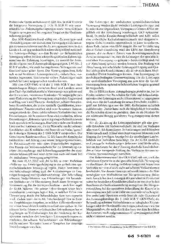 Vorschauseite 6: Das Gesetz zur Verbesserung der Versorgungsstrukturen in der gesetzlichen Krankenversicherung - GKV-Versorgungsstrukturgesetz