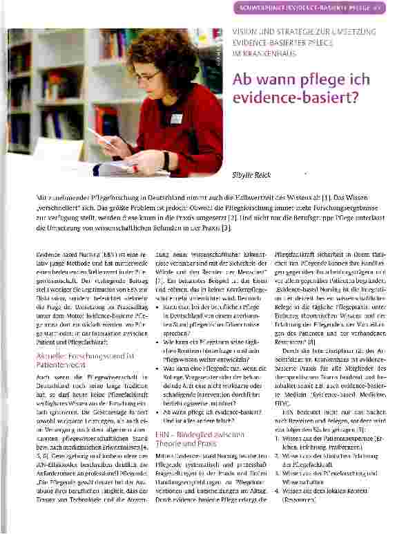 Vorschauseite 1: Ab wann pflege ich evidence-basiert?