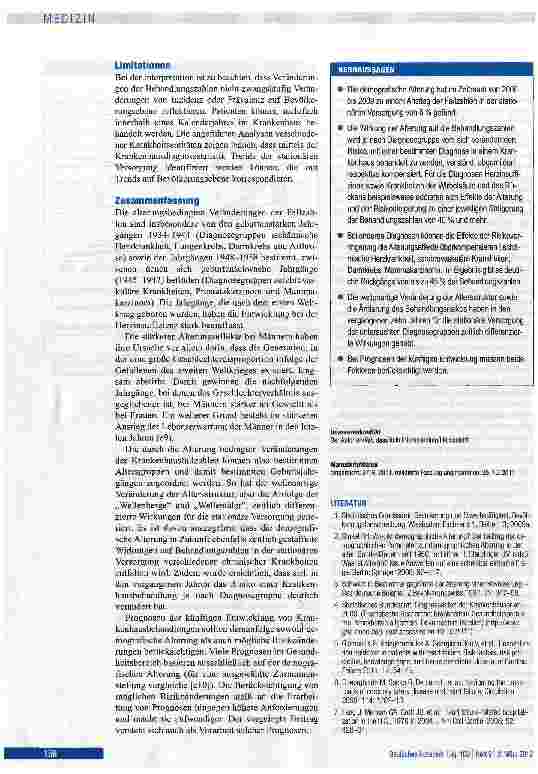 Vorschauseite 6: Demografische Alterung und stationäre Versorgung chronischer Krankheiten