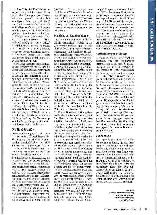 Vorschauseite 2: Sichtweisen zu MDK-Prüfungen differenziert