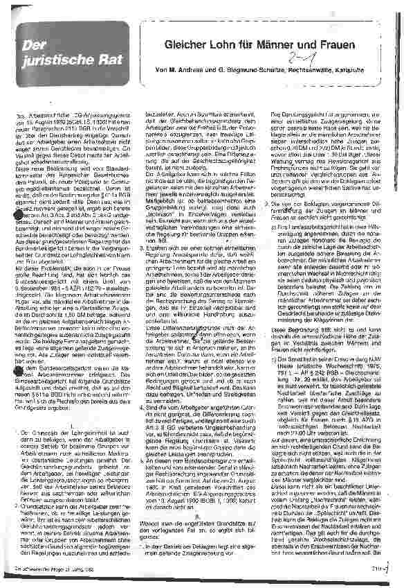 Vorschauseite 1: Gleicher Lohn für Männer und Frauen
