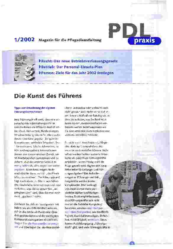 Vorschauseite 1: Magazin für die Pflegedienstleitung