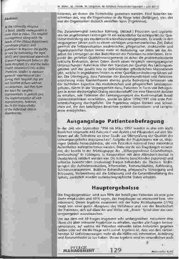 Vorschauseite 2: Patientenbefragungen - und dann?
