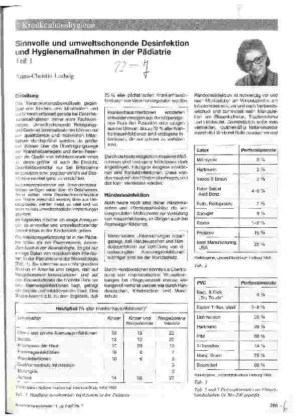 Vorschauseite 1: Sinnvolle und umweltschonende Desinfektion und Hygienemaßnahmen in der Pädiatrie