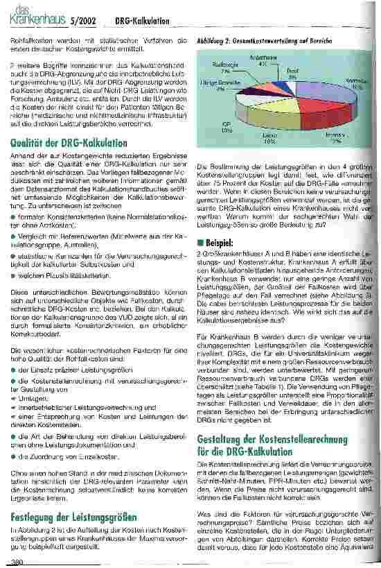 Vorschauseite 2: Wie gut können die ersten deutschen DRG-Kostengewichte sein? Die Methodik der DRG-Kalkulation aus der Sicht der Kalkulationspraxis