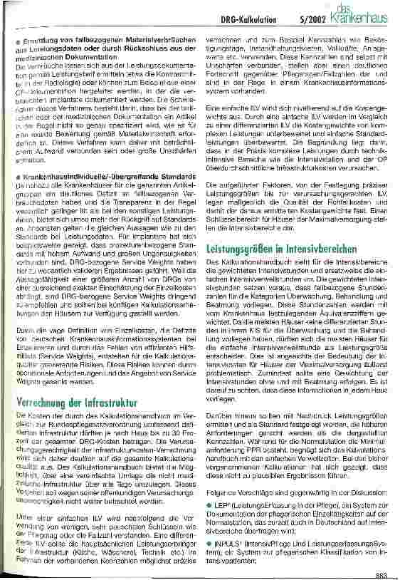 Vorschauseite 5: Wie gut können die ersten deutschen DRG-Kostengewichte sein? Die Methodik der DRG-Kalkulation aus der Sicht der Kalkulationspraxis