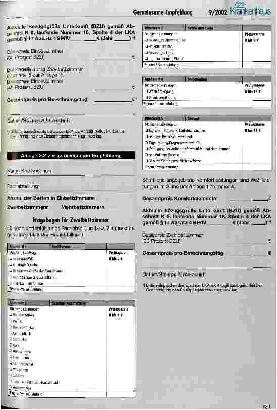 Vorschauseite 4: Gemeinsame Empfehlung gemäß § 22 Absatz 1 BPflV/§ 17 Absatz 1 KHEngG zur Bemessung der Entgelte für die Wahlleistung Unterkunft zwischen dem Verband der Privaten Krankenversicheru…