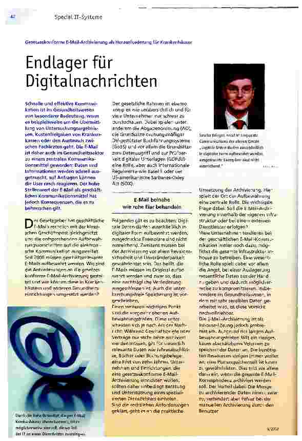 Vorschauseite 1: Endlager für Digitalnachrichten