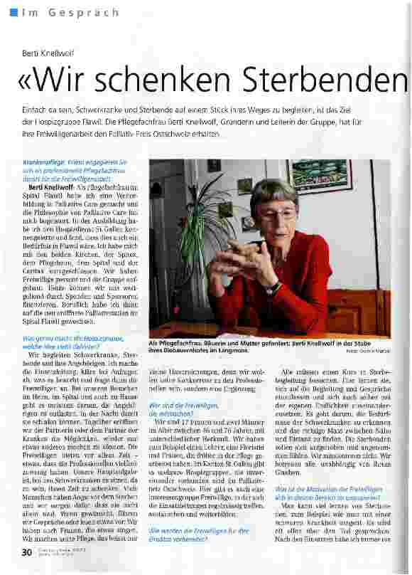 Vorschauseite 1: Wir schenken Sterbenden Zeit