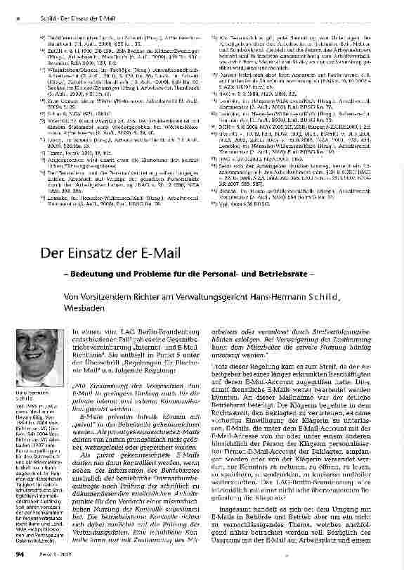 Vorschauseite 1: Der Einsatz der E-Mail