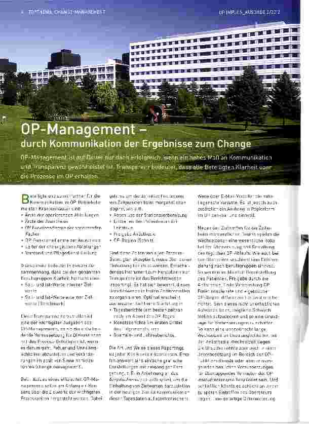 Vorschauseite 1: OP-Managment-durch Kommunikation der Ergebnisse zum Change