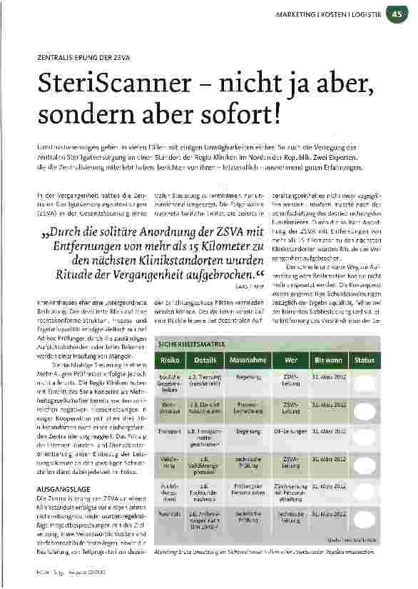 Vorschauseite 1: SteriScanner - nicht ja aber, sondern aber sofort!