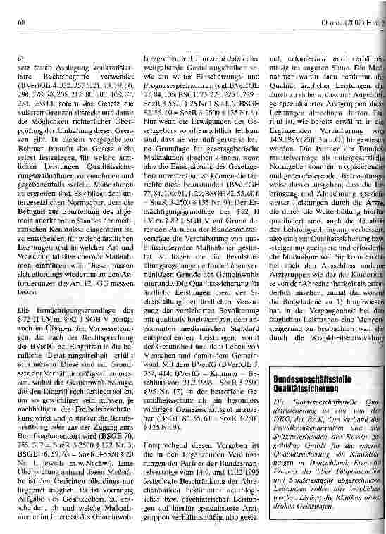 Vorschauseite 4: Qualitätssicherung kann für Erbringung und Abrechnung bestimmter ärztlicher Leistungen Qualifiaktion des Arztes verlangen