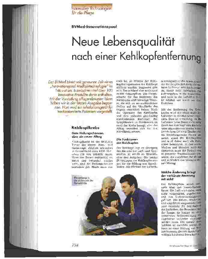 Vorschauseite 1: Neue Lebensqualität nach einer Kehlkopfentfernung