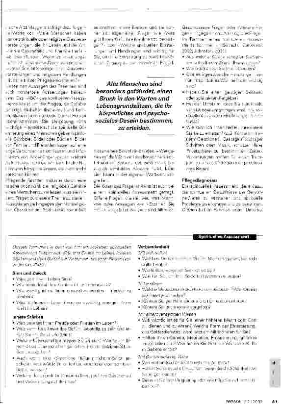 Vorschauseite 2: Spiritualität und existenzielle Verzweiflung Pflegeassessment, -diagnosen und -interventionen