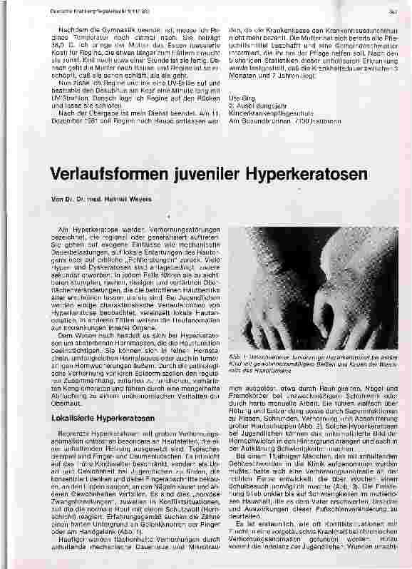 Vorschauseite 1: Verlaufsformen juveniler Hyperkeratosen