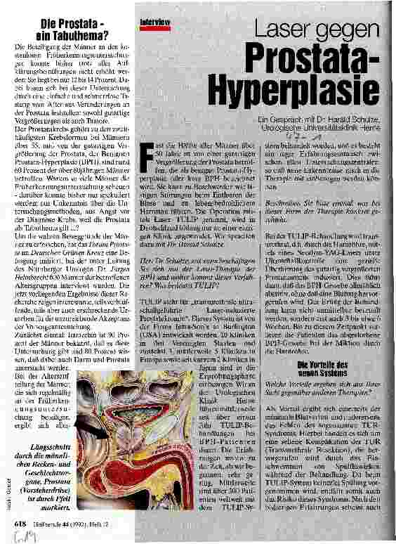 Vorschauseite 1: Laser gegen Prostata-Hyperplasie