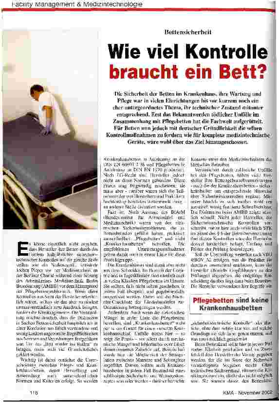 Vorschauseite 1: Bettensicherheit: Wie viel Kontrolle braucht ein Bett?
