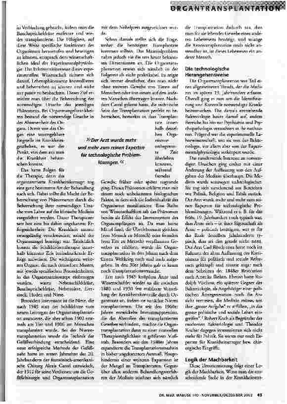 Vorschauseite 3: Die Technologisierung der Medizin