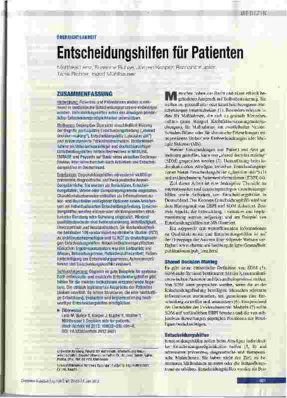 Vorschauseite 1: Entscheidungshilfen für Patienten