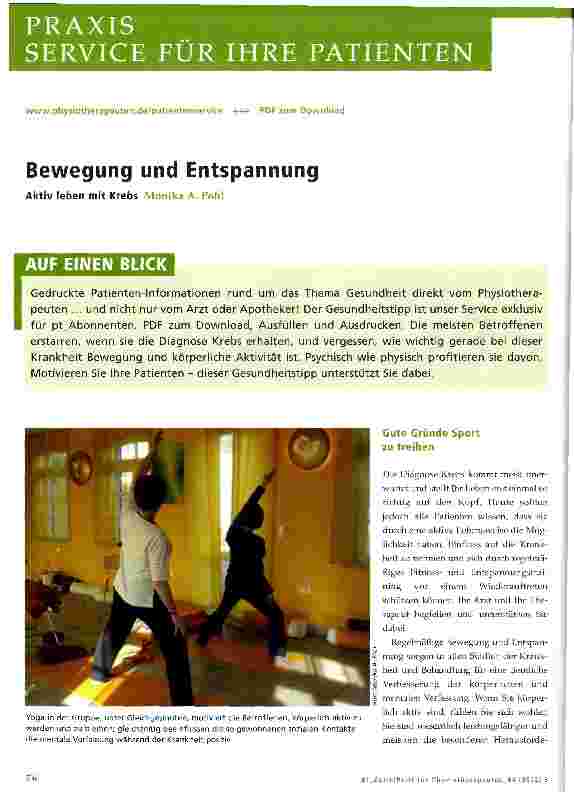Vorschauseite 1: Bewegung und Entspannung