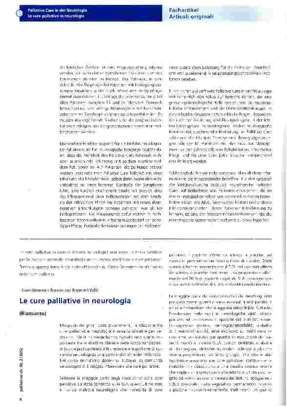 Vorschauseite 2: Palliative Care in der Neuroiogie
