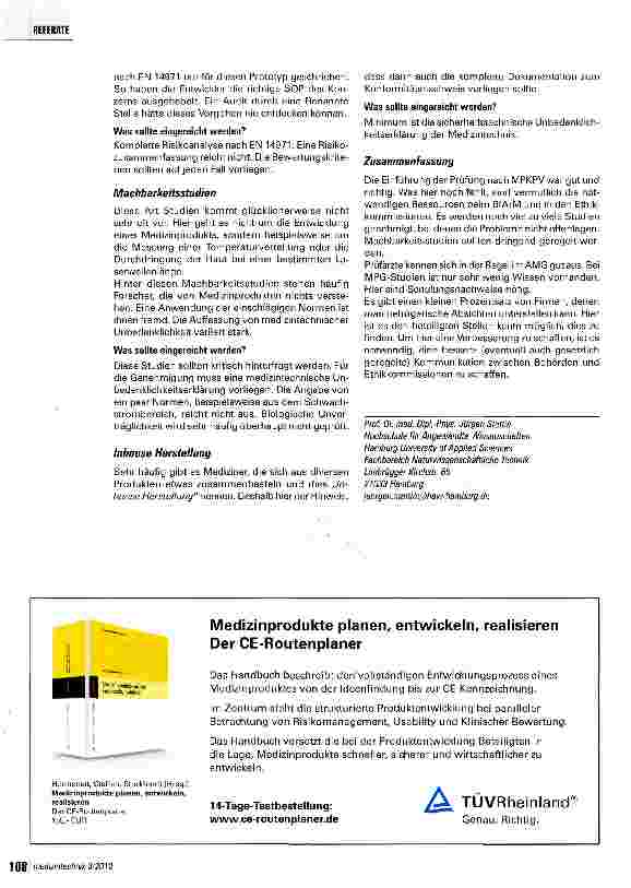 Vorschauseite 3: Erfahrungen mit Medizinprodukten aus der Ethikkommission