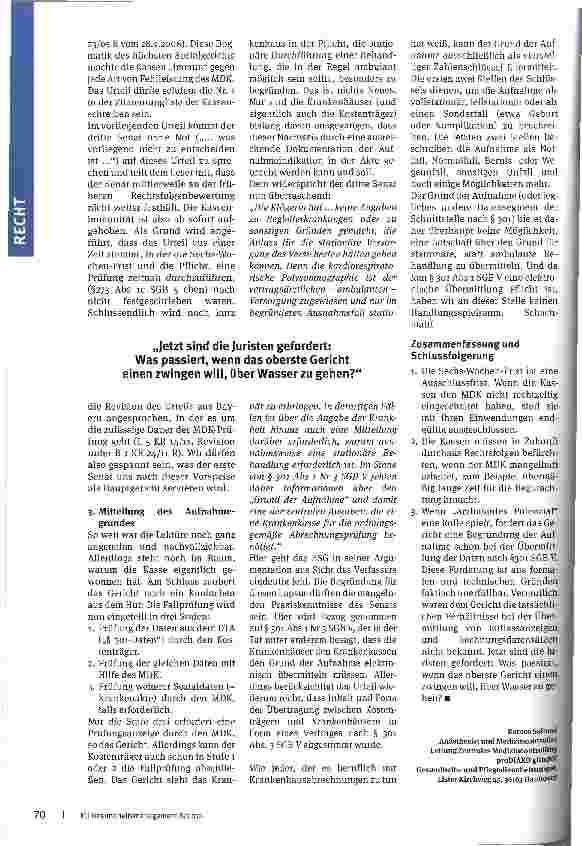 Vorschauseite 2: Ausschlussfrist, Haftung für MDK und Aufnahmegrund