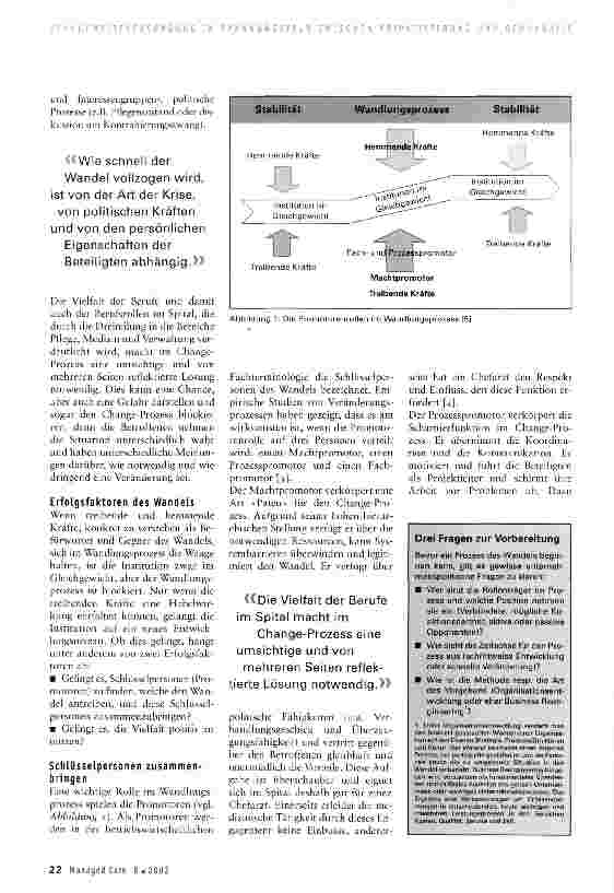 Vorschauseite 2: Change Management in der Gesundheitsversorgung am Beispiel des Spitals