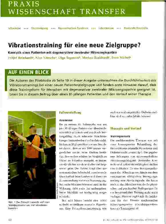 Vorschauseite 1: Vibrationstraining für eine neue Zielgruppe?