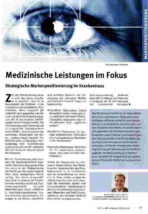 Vorschauseite 1: Medizinische Leistungen im Fokus