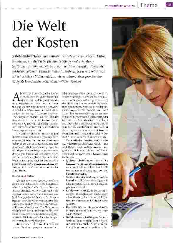 Vorschauseite 1: Die Welt der Kosten