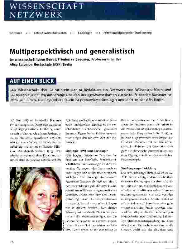 Vorschauseite 1: Multiperspektivisch und generalistisch