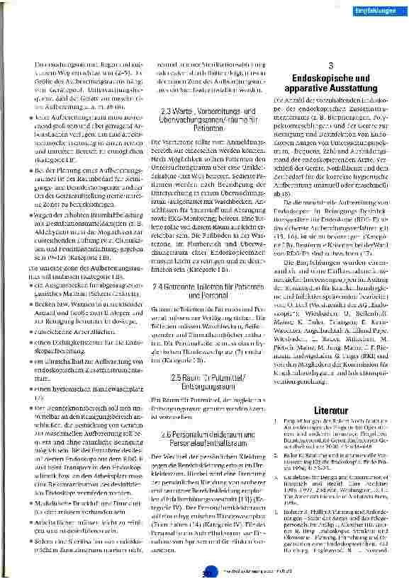 Vorschauseite 2: Anforderungen der Hygiene an die baulich-funktionelle Gestaltung und apparative Ausstattung von Endoskopieeinheiten Empfehlung der Kommmission für Krankenhaushygiene und Infektion…