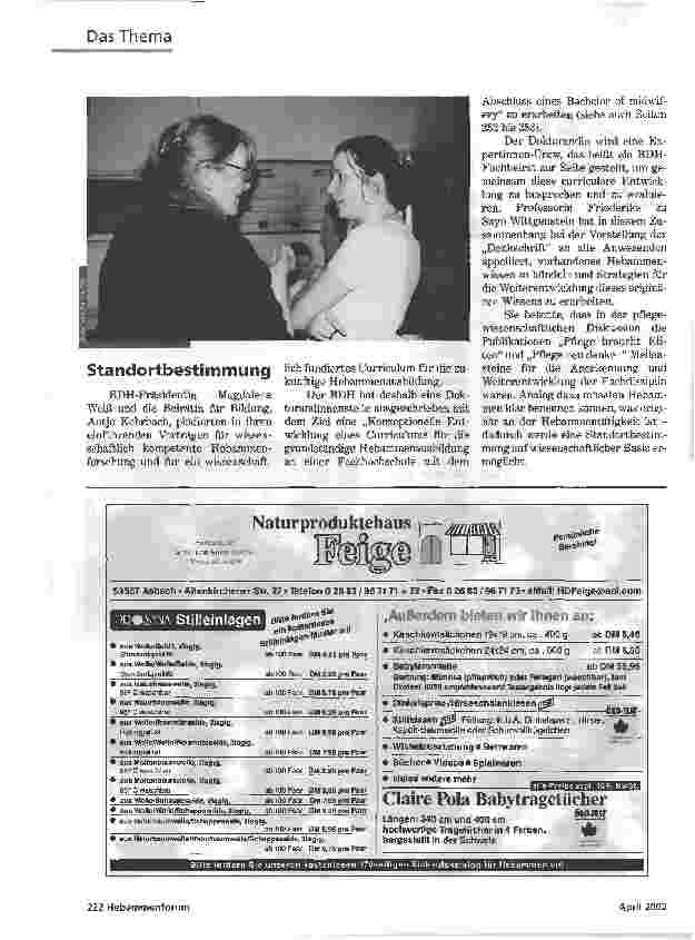 Vorschauseite 2: DIE ZUKUNFT DER HEBAMMENAUSBILDUNGBUNDESTAGUNG DER LEHRERINNEN FÜR HEBAMMENWESEN
