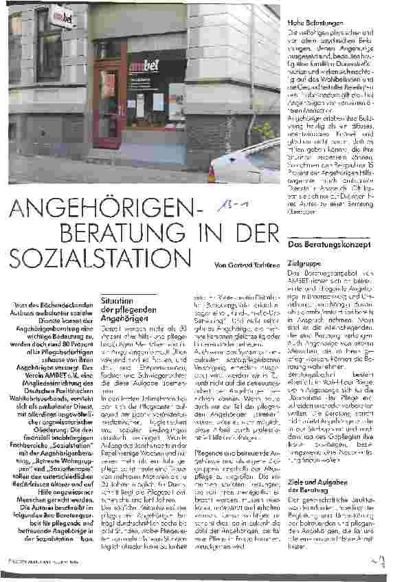 Vorschauseite 1: Angehörigenberatung in der Sozialstation