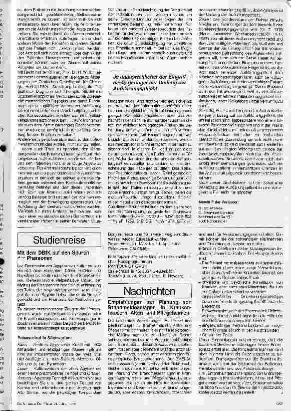 Vorschauseite 2: Keine unrealistischen Anforderungen an die Aufklärungspflicht stellen!