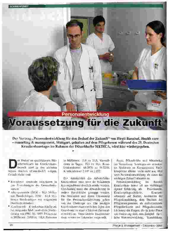 Vorschauseite 1: Personalentwicklung: Voraussetzung für die Zukunft