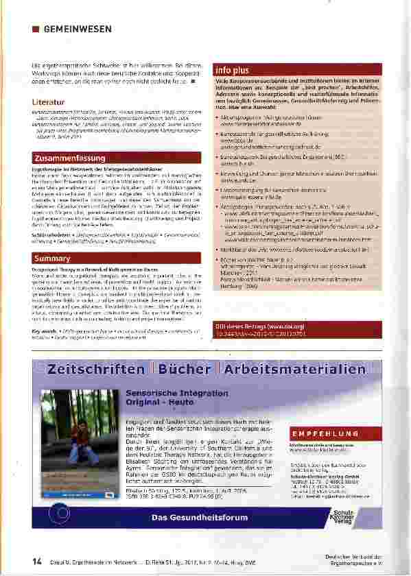 Vorschauseite 5: Ergotherapie im Netzwerk der Mehrgenerationenhäuser