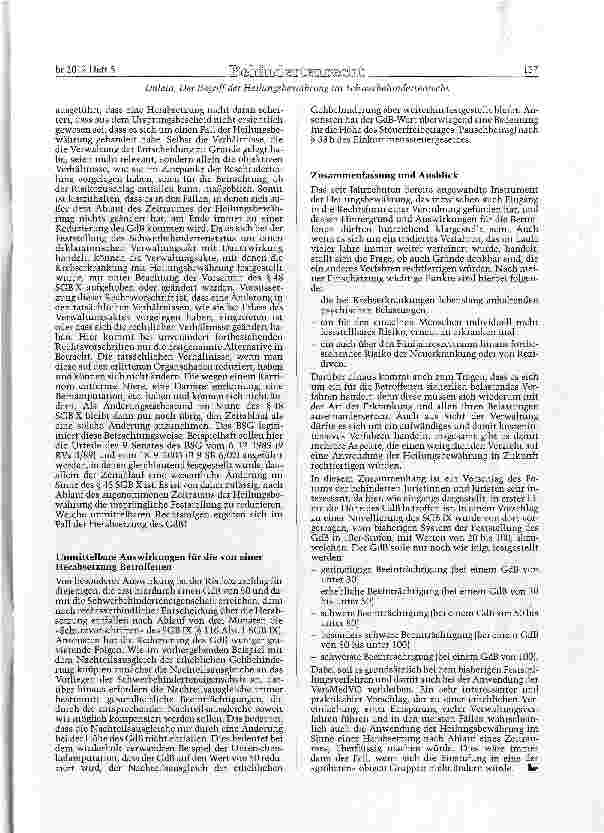 Vorschauseite 5: Der Begriff der Heilunesbewährung im Schwerbehindertenrecht