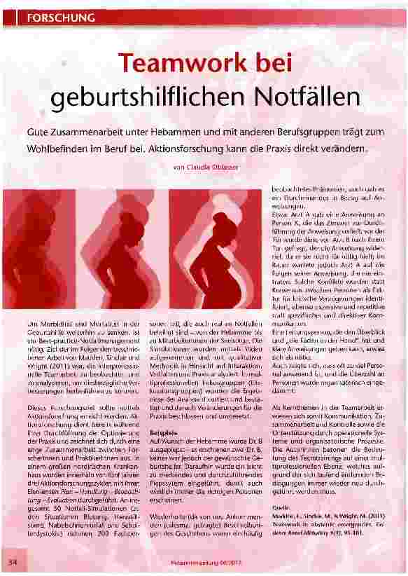 Vorschauseite 1: Teamwork bei geburtshilflichen Notfällen