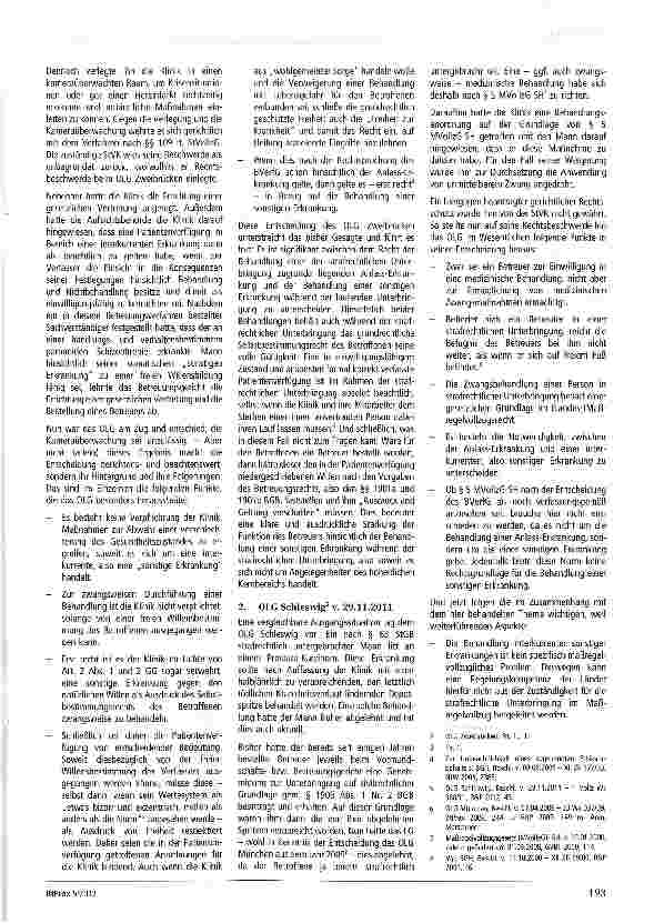 Vorschauseite 2: Einfluss und Funktion des Betreuungsrechts im Maßregelvollzug - Eine notwendige und differenzierende Betrachtung (Teil 2)