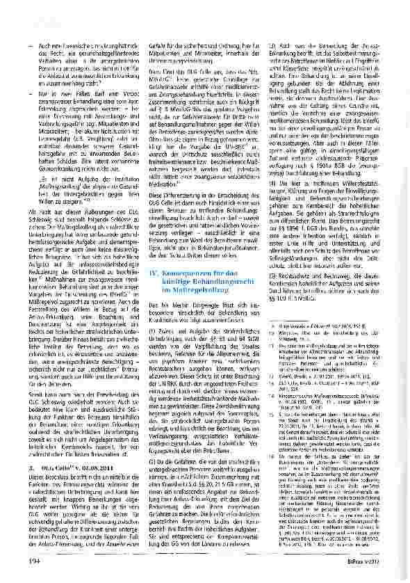 Vorschauseite 3: Einfluss und Funktion des Betreuungsrechts im Maßregelvollzug - Eine notwendige und differenzierende Betrachtung (Teil 2)