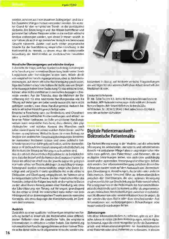 Vorschauseite 1: Digitale Patientenauskunft -Elektronische Patientenakte