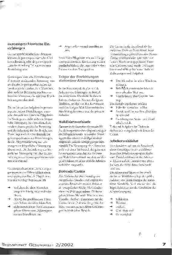Vorschauseite 2: Versorgung alter Menschen gefährdet